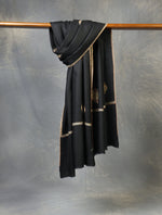 Black Butti-Dar & Border Embroidery Cashmere Pashmina Shawl
