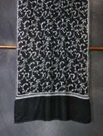 Black Jali Embroidery Cashmere Pashmina Scarf
