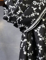 Black Jali Embroidery Cashmere Pashmina Scarf