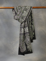 Black Jamawar Embroidery Pashmina Shawl