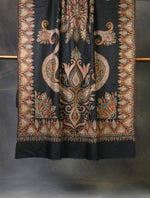 Black Jamawar Embroidery Pashmina Shawl