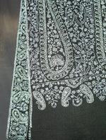 Black Jamawar Embroidery Pashmina Shawl 