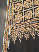 Black Jamawar Embroidery Pashmina Shawl 