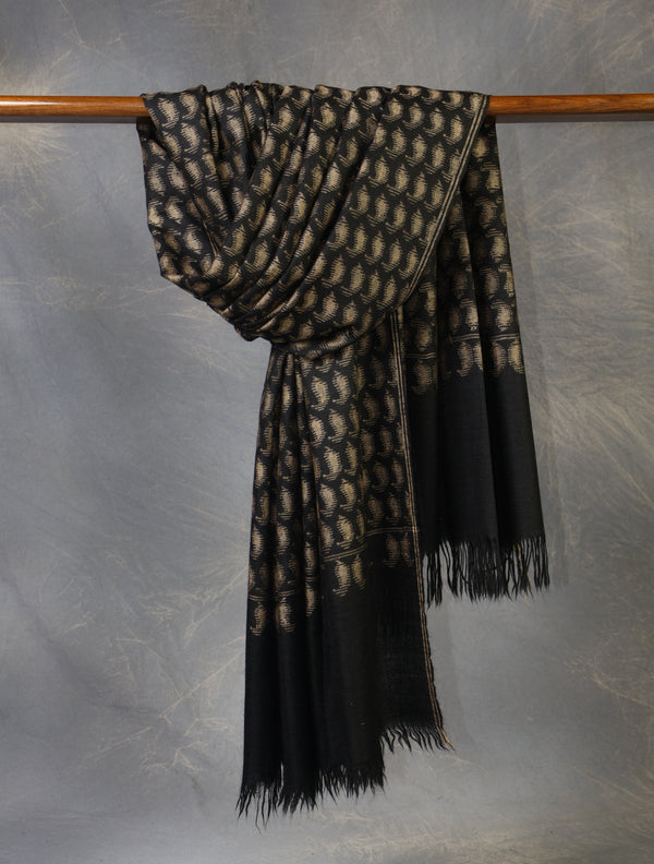 Black Kani with Buteh Pashmina Shawl – Authentic Kashmir Kani Shawl