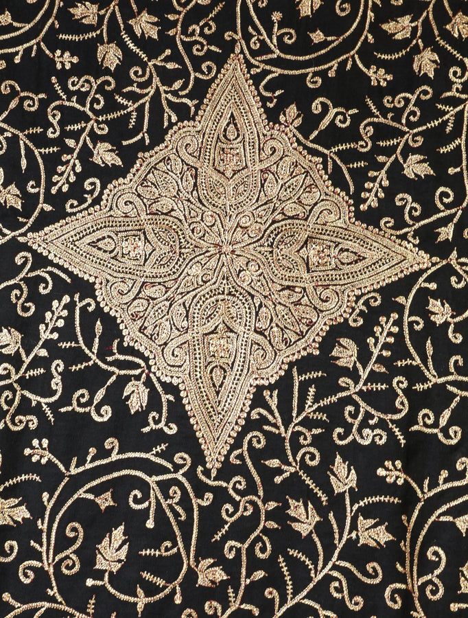 Black Tilla Embroidery Pashmina Shawl