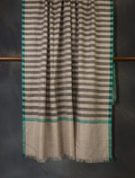 Black and Natural Plaid  Pure Cashmere Pashmina Shawl