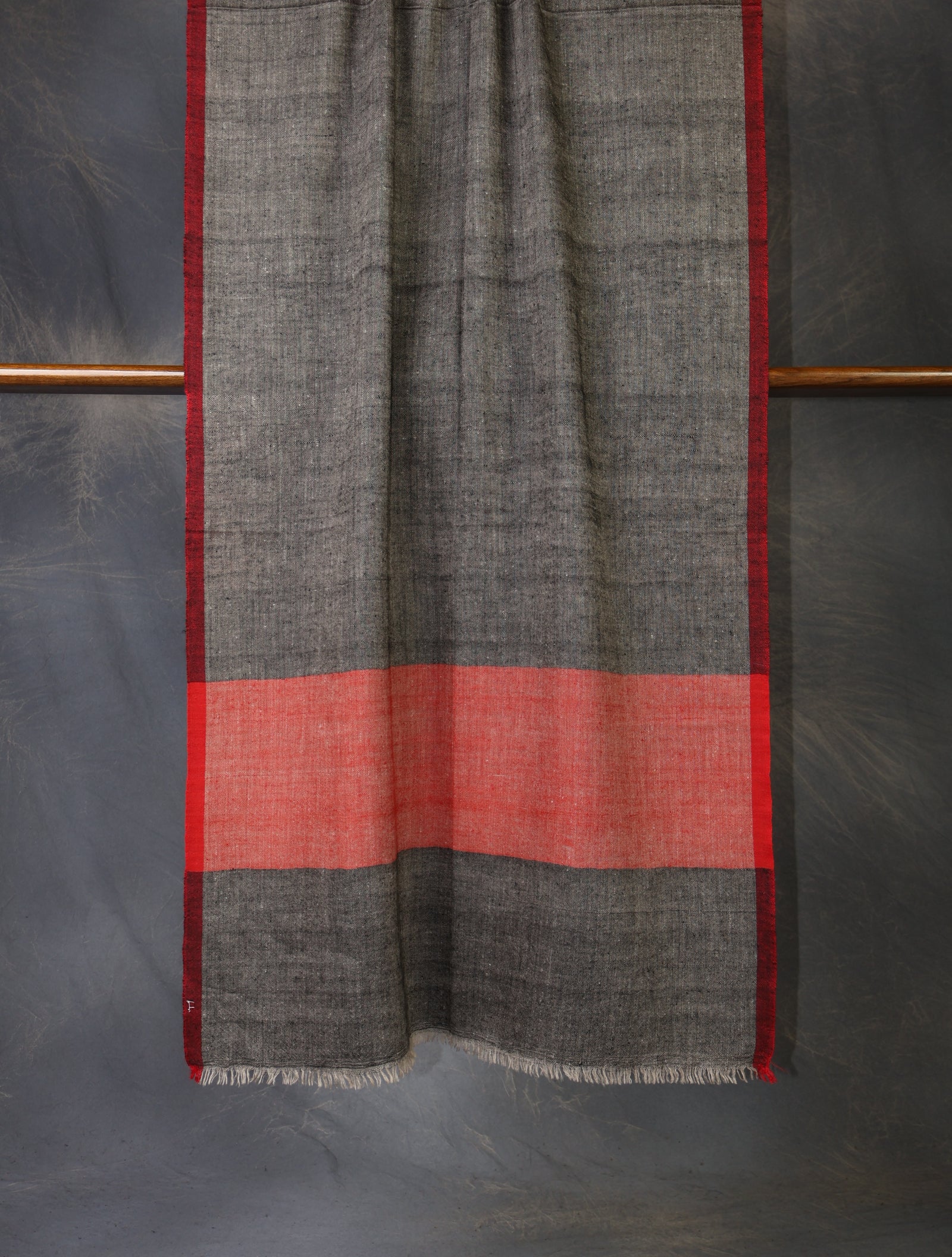 Black and Red Plaid Pure Cashmere Pashmina Scarf