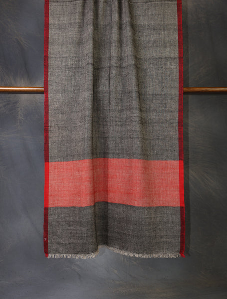 Black and Red Plaid Pure Cashmere Pashmina Scarf
