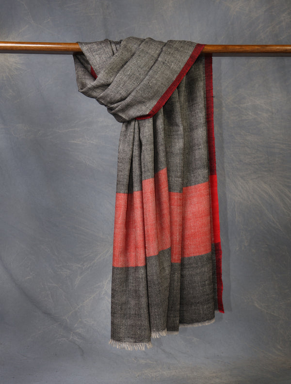 Black and Red Plaid Pure Cashmere Pashmina Scarf