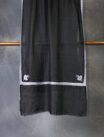 Black colour with Small Border Embroidery Cashmere Pashmina Scarf