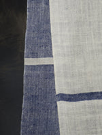 Blue And Ivory Plaid Pure Cashmere Pashmina Scarf
