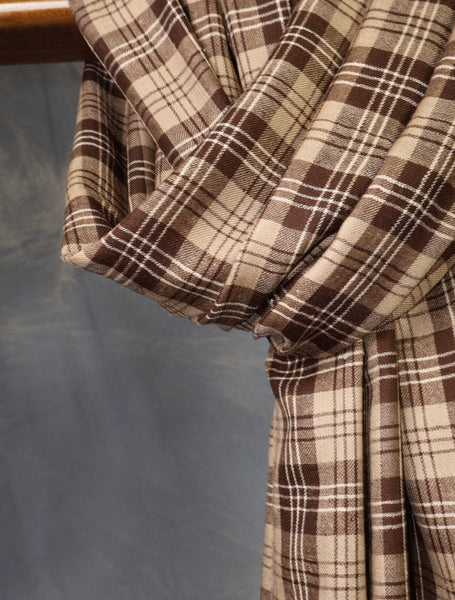Brown  Plaid Pure Cashmere Pashmina Shawl
