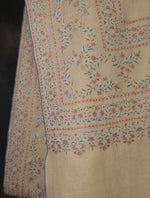 Cream Color Boteh Motifs Embroidery Cashmere Pashmina Shawl