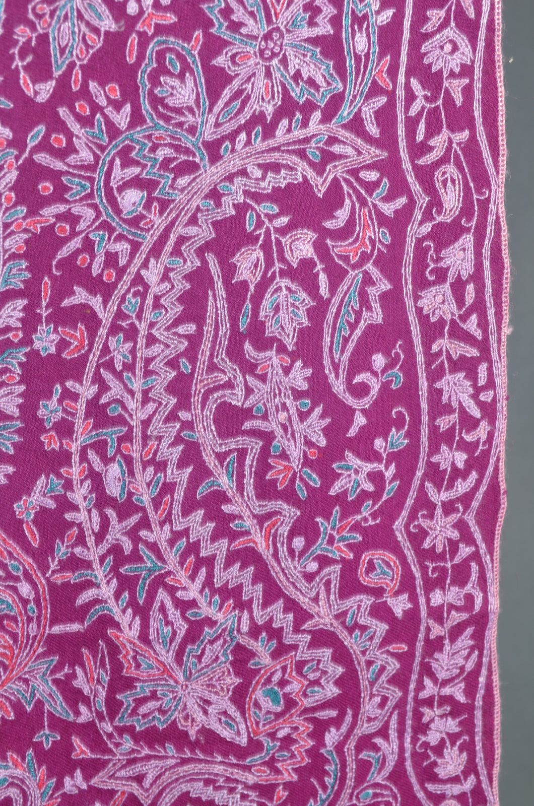 Orchid Purple Base Jamawar Multi-color Embroidery Cashmere Pashmina Shawl