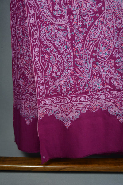 Orchid Purple Base Jamawar Multi-color Embroidery Pashmina Shawl