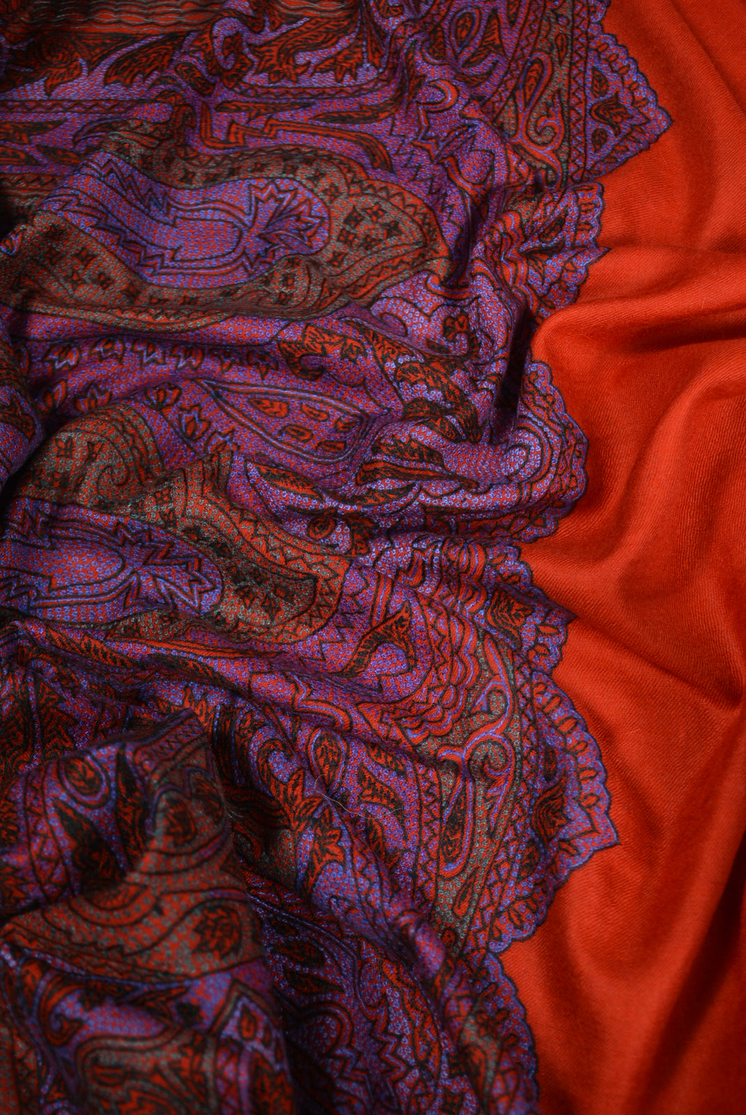 Red Base Jamawar Embroidery Cashmere Pashmina Shawl