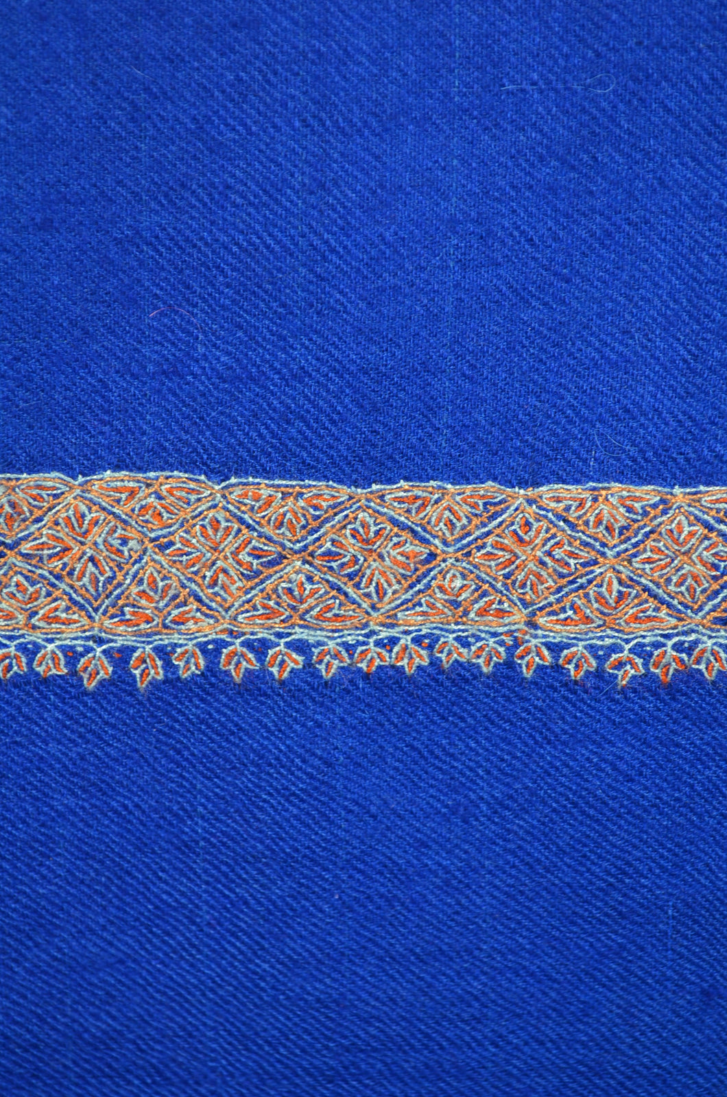 Blue Beldar Border Embroidery Cashmere Pashmina Shawl