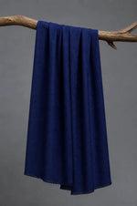 Dark Navy Cashmere Scarf Wrapped on Wooden branch