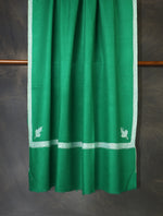 Deep Green Base Border Embroidery Cashmere Pashmina Shawl