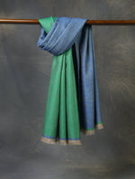 Green And Blue Reversible Handwoven Cashmere Pashmina Shawl