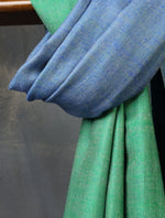 Green And Blue Reversible Handwoven Cashmere Pashmina Shawl