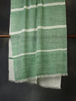 Green And Ivory Plaid Pure Cashmere Pashmina Scarf 