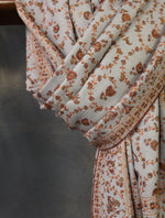 Grey Base With Jali Embroidery Pashmina Cashmere Scarf