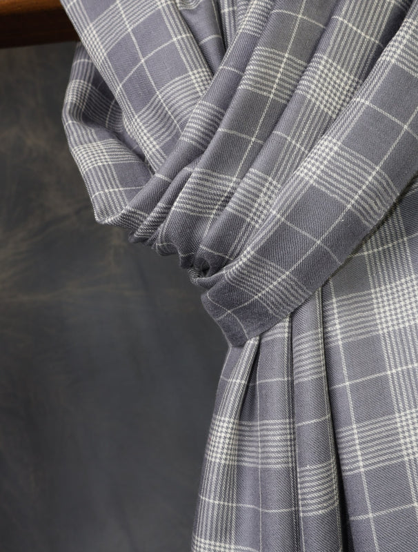 
Grey  Plaid Pure Cashmere Pashmina Shawl
