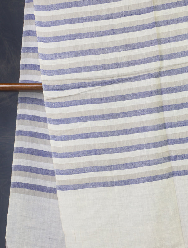 Ivory colour Striped handwoven Cashmere Pashmina Scarf