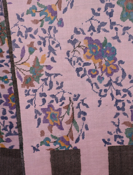 Blush Pink Kani Floral Pashmina Shawl
