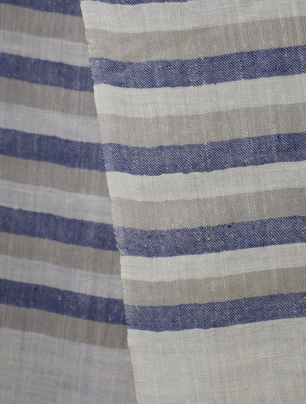 Ivory colour Striped handwoven Cashmere Pashmina Scarf