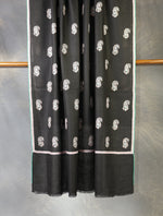 Black Boteh motif Embroidery Cashmere Pashmina Shawl