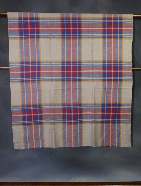 Ivory and Pink Checked handwoven Cashmere Pashmina Shawl