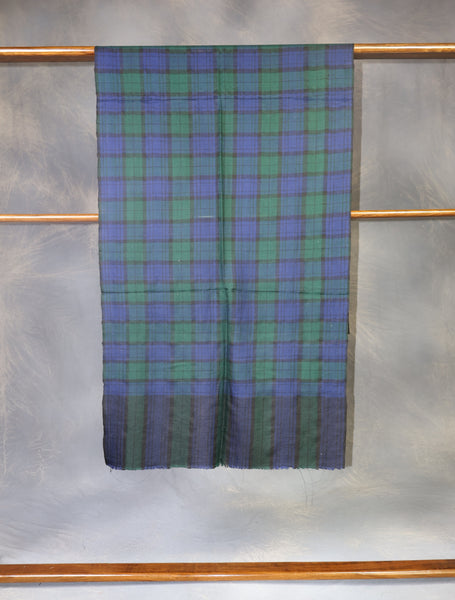 Blue Check handwoven Cashmere Pashmina Scarf