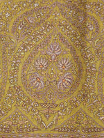 Light Mustard Base Big Border Embroidery Cashmere Pashmina Shawl