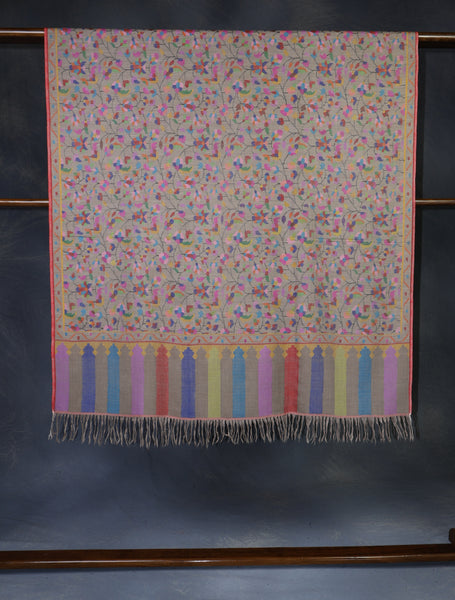 Light Natural Kani Pashmina Shawl