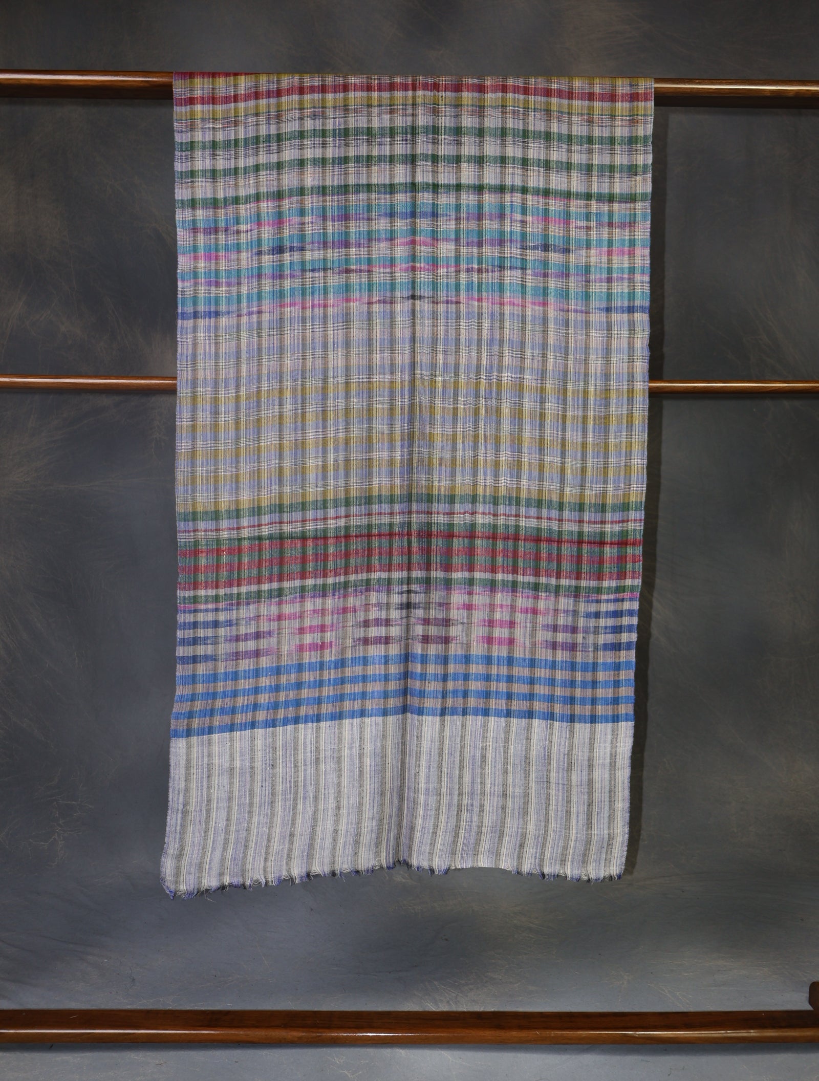 Multi Color Checked Handwoven Cashmere Pashmina Scarf