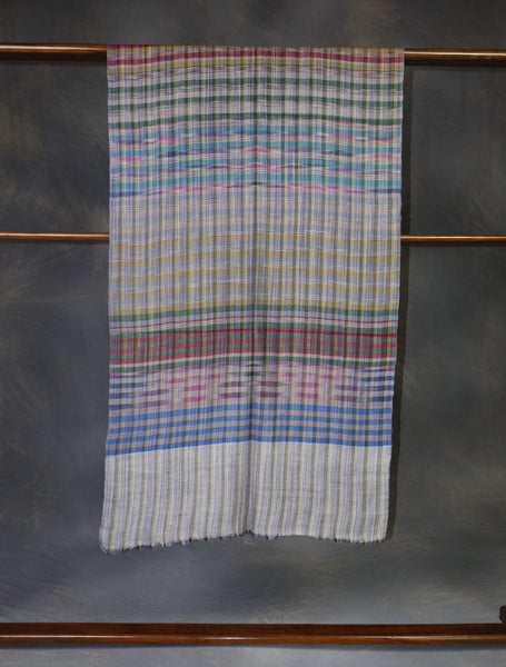 Multi Color Checked Handwoven Cashmere Pashmina Scarf