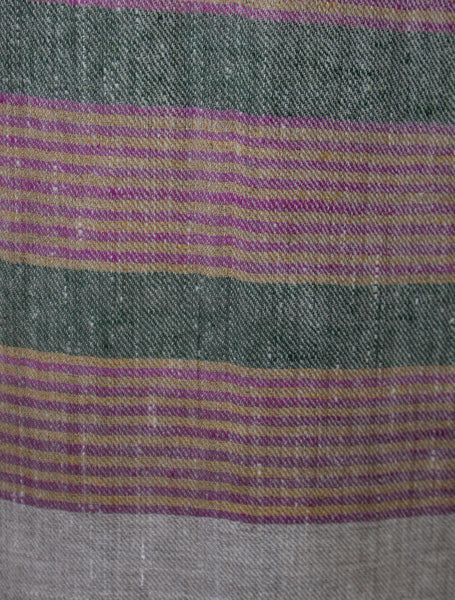 Natural Border Striped Handwoven Cashmere Pashmina Scarf