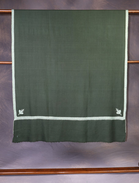 Green Base Border Embroidery Cashmere Pashmina Shawl