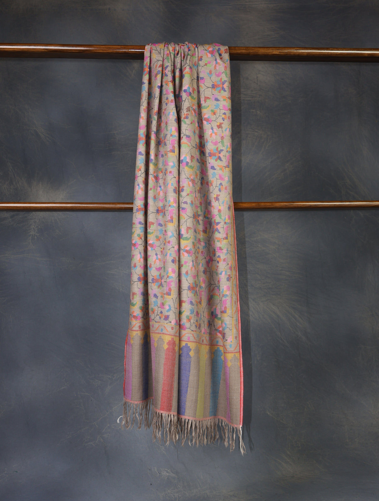 Light Natural Kani Pashmina Shawl
