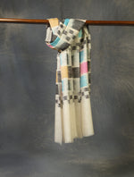 Ivory And Pink Plaid Pure Cashmere Pashmina Scarf – Handwoven Luxury