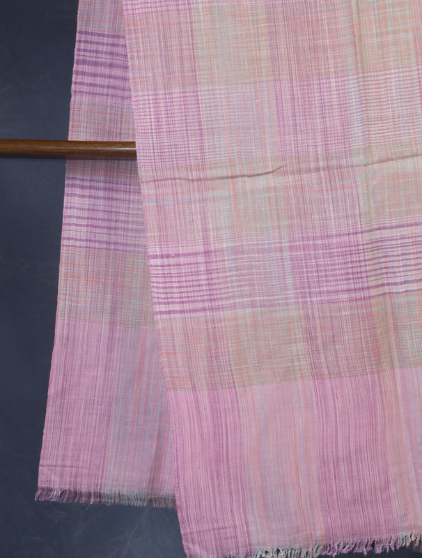 Pink Checked handwoven Cashmere Pashmina Shawl
