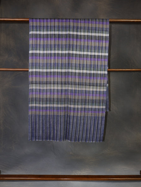 Blue Multi Color Checked Handwoven Cashmere Pashmina Scarf