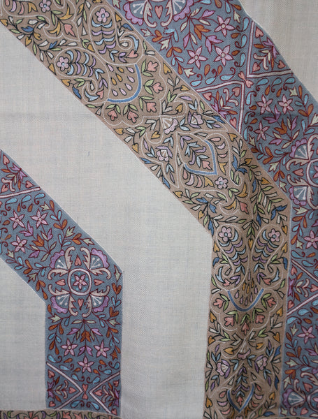 Ivory Base Kalamkari Pashmina Shawl