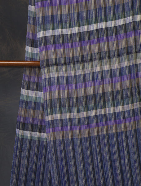 Blue Multi Color Checked Handwoven Cashmere Pashmina Scarf