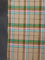 Beige and Pink Plaid Pure Cashmere Pashmina Shawl– Handwoven Luxury