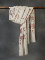 Grey Base Jali Embroidery Cashmere Pashmina Shawl