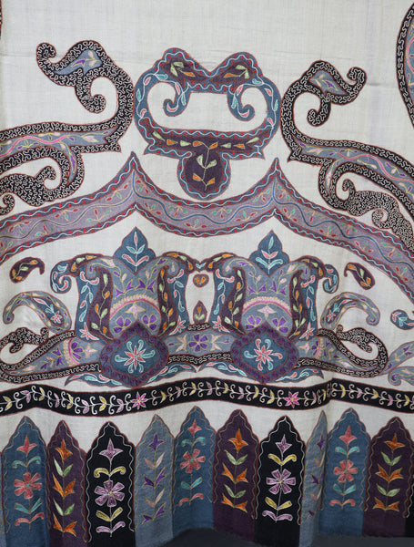 Ivory Base Kalamkari Pashmina Shawl