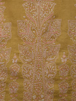 Mustard Big Border Embroidery Cashmere Pashmina Shawl